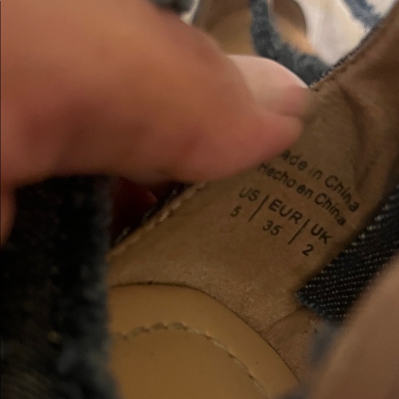 Soda Denim and Tan Strappy Sandals - Picture 7 of 16